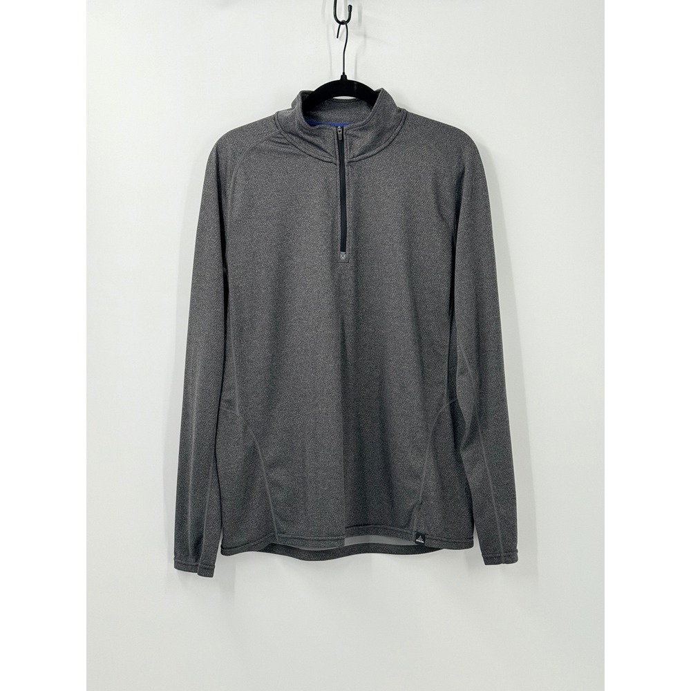 Prana Orion 1/4 Zip Pullover Mens sz L Charcoal Gray Hiking‎ camping M2ORIO314